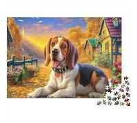 Puzzle Beagle 1000 Pièces Carton Recyclé Super Difficile Cerveau-Défi Éducatif Apprentissage Beagle Calme 70x50cm