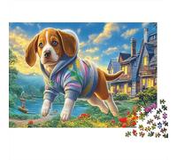 Puzzle Beagle 1000 Pièces Carton Solide Éducatif Développement Cognitif Toutes Âges Activités Parent-Enfant 38x26cm