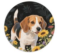Puzzle Beagle 1000 Pièces en Carton pour Adultes Jeu ÉduChatif Jeu De Défi Puzzle Beagle Tournesol Cadeau Enfant Décoration Intérieure 1000pcs (67.5x67.5cm)