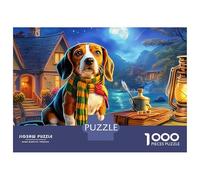 Puzzle Beagle 1000 pièces, Papier de qualité supérieure, éducatif, pour Adultes et Adolescents. Puzzle Lumineux avec Lanterne, et Jeu de société. Améliore la Concentration. 38 x 26 cm / 1000 pièces