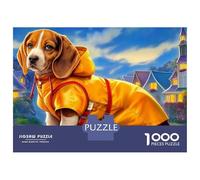 Puzzle Beagle 1000 pièces, perchoir ensoleillé, Vue sur Le Village, en Carton sans poussière, Niveau avancé, Cadeau d'anniversaire, activitépour Les Jours de Pluie, 1000 pièces, 52 x 38 cm