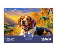 Puzzle Beagle 1000 pièces Promenade en cabane dans Les Bois, Finition Mate, Niveau avancé, Adolescents, Passe-Temps Calme pour Les Jours de Pluie, 1000 pièces, 38 x 26 cm / 1000 pièces