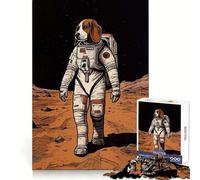 Puzzle Beagle Astronaute sur Mars 1000 Pièces pour Adolescents Développement de la Capacité Analytique et Loisirs Conscience Assemblage Solide Cadeau de Vacances (38x26cm)