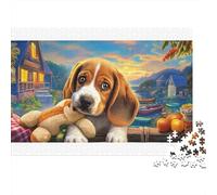 Puzzle Beagle en Carton 100% recyclé, 1000 pièces, Motif Beagle dans Les airs, Puzzle décoratif pour Adultes, 38 x 26 cm.