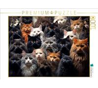 CALVENDO Puzzle de Nombreux Chats sur Une Image | 1000 pièces de Taille de la Pose 64 x 48 cm Puzzle Photo pour des Heures heureuses