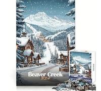 Puzzle Beaver Creek Winter Wonderland 1000 pièces pour Adolescents Améliore la mémoire Paisible et Amusant Découpe Laser (38x52cm)