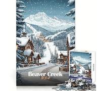 Puzzle Beaver Creek Winter Wonderland 1000 pièces pour Adultes Divertissement intellectuel, Distraction apaisante, découpe Nette, Cadeau attentionné (50x75cm)