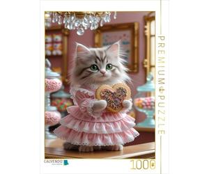 Puzzle · Bébé Chat avec Robe à Volants au Paradis des Bonbons | L'art mignon des chats pour tomber amoureux · 1000 pièces · Format assemblé 64 × 48 cm · CALVENDO Puzzle