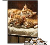 Puzzle bébé Chat Orange 1000 pièces pour Adultes et Adolescents, Jeux éducatifs, décoration d'intérieur, à Offrir en Cadeau à Toute la Famille (26x38cm)