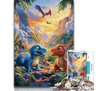 Puzzle bébé Dinosaure pour Adolescents 1000 pièces, Jouet éducatif et décompressant, idéal comme Cadeau (38x26cm)