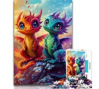 Puzzle bébé Dragon Arc-en-Ciel pour Adolescents, 1 000 pièces, Jeux éducatifs, décoration Murale, Cadeaux d'anniversaire et de Noël Uniques (50x75cm)
