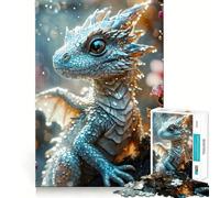 Puzzle Bébé Dragon Blanc Magique pour Adultes 1000 Pièces Jeu de Mémoire Découpe Laser pour Un Assemblage Parfait Cadeau Unique Anti-Stress (38x52cm)