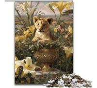 Puzzle bébé Fleurs et léopard pour Adultes, 1000 pièces, Jeu Stimulant, idéal comme Cadeau pour Toute la Famille (26x38cm)