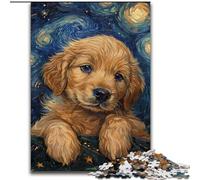 Puzzle bébé Golden Retriever 1000 pièces pour Adolescents, activités familiales Amusantes à la Maison, Cadeau d'anniversaire, Cadeaux de Voyage (26x38cm)