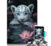 Puzzle bébé léopard des neiges pour Adolescents 1000 pièces, Anti-Stress, défi Difficile, adapté à la décoration de Bureau 38x26cm