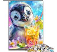 Puzzle Bébé Pingouin 1000 pièces pour Adultes et Adolescents, Anti-Stress, Vacances à la Maison, Passe-Temps et Amour Entre Couples (50x75cm)