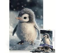 Puzzle Bébé Pingouin dans la Neige pour Adolescents 1000 Pièces Développe la mémoire et stimule Le Plaisir Facile Bords Nets Cadeau Symbolique (38x52cm)
