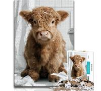 Puzzle bébé Vache des Highlands pour Adultes, 1000 pièces, Jeu éducatif, idéal comme Cadeau pour Toute la Famille (75x50cm)