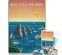 Puzzle Belle-Île-en-Mer pour Adultes 1000 pièces, Jeu Familial Anti-Stress, défi Difficile, Collection d'artistes, Beaux-Arts 38x26cm