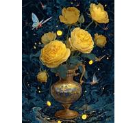 Puzzle Belles Roses Jaunes de 120 Pièces pour Adultes, Puzzles 120 pièces Adultes, Jigsaw Puzzle d'art pour Défi, Puzzles Coloré à Faire soi-même pour la Décoration de la Maison