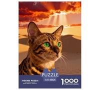 Puzzle Bengal Chat 1000 Pièces pour Enfants Et Adultes, Jeu Ludique Et Instructif, Casse-tête Dunes, Home Decor, Cadeau Adulte 38x26cm/1000pcs