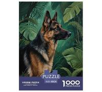 Puzzle Berger Allemand 1000 Pièces en Carton pour Adultes Jeu ÉduChatif Jeu De Défi Casse-tête Chien Jungle Cadeau Famille Home Decor 38x26cm/1000pcs