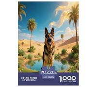 Puzzle Berger Allemand 1000 Pièces pour Adultes Et Enfants, Jeu Ludique Et Instructif, Puzzle Chien Désert Oasis, Home Decor, Cadeau Anniversaire 38x26cm/1000pcs