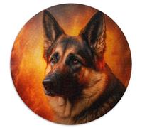 Puzzle Berger Allemand de feu pour 1000 pièces Puzzle Rond de 1000 pièces Idéal pour Les Amoureux, Cadeau Parfait de Noël, du Nouvel an, de la Saint-Valentin 67,5 x 67,5 cm