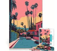 Puzzle Beverly Hills LA 1000 pièces Soirée Propre Décor Activité de Pensée Intelligente Temps Confortable Jouer Amusant (38 x 26 cm)