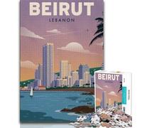Puzzle Beyrouth 1000 pièces pour Adolescents, Jeu Stimulant et Jeu Familial, décoration Murale, Cadeaux d'anniversaire et de Noël Uniques 38x26cm