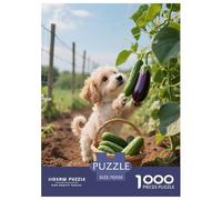 Puzzle Bichon frisé 1000 Pièces en Carton pour Adultes Jeu ÉduChatif Jeu De Défi Casse-tête Bichon Légumes Cadeau Enfant Home Decor 70x50cm/1000pcs