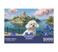 Puzzle Bichon Frisé 1000 Pièces pour Adultes Et Enfants, Défi Ludique Et Familial, Casse-tête Château, Décoration Intérieure, Idée Cadeau 38x26cm/1000pcs