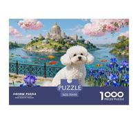 Puzzle Bichon Frisé 1000 Pièces pour Adultes Et Enfants, Défi Ludique Et Familial, Casse-tête Château, Home Decor, Idée Cadeau 70x50cm/1000pcs