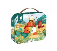 Janod - Puzzle Bienvenue à la Basse-Cour - Puzzle 20 Pièces en Carton FSC - Jeu Éducatif - Développe Patience et Dextérité - Fabriqué en France - Dès 24 Mois,J03320, Vert