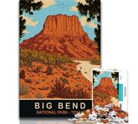 Puzzle Big Bend Texas 1000 pièces pour Adolescents, Jeu de réflexion, décoration Murale, Cadeaux d'anniversaire et de Noël Uniques 75x50cm