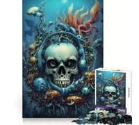 Puzzle Bio Punk Music Skull Water 1000 pièces pour Adolescents, développement du raisonnement, évasion sereine, découpe Nette, Cadeau attentionné (38x52cm)