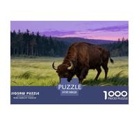 Puzzle Bison d'europe 1000 Pièces pour Adultes Et Enfants, Défi Cérébral Et Jeu Complexe, Casse-tête Prairie Ouverte, Décoration Intérieure, Cadeau Enfant 38x26cm/1000pcs