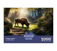 Puzzle Bison d'europe 1000 Pièces pour Adultes Et Enfants, Défiant Et Stimulant, Puzzle Bois, Home Decor, Cadeau Famille 52x38cm/1000pcs