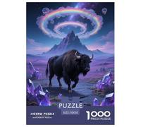 Puzzle Bison d'europe 1000 Pièces pour Adultes Et Enfants, Jeu-éducatif, Puzzle Arc-en-Ciel, Décoration Intérieure, Cadeau Enfant 70x50cm/1000pcs