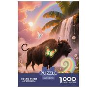Puzzle Bison d'europe 1000 Pièces pour Adultes Et Enfants, Jeu-éducatif, Puzzle Cascade, Décoration Intérieure, Cadeau Famille 70x50cm/1000pcs