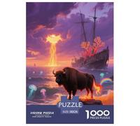 Puzzle Bison d'europe 1000 Pièces pour Adultes Et Enfants, Jeu-éducatif, Puzzle Épave, Home Decor, Cadeau Enfant 38x26cm/1000pcs