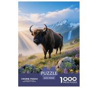 Puzzle Bison d'europe 1000 Pièces pour Adultes Et Enfants, Jeu ÉduChatif, Puzzle Alpine Prairie, DéCoRation, Cadeau Enfant 70x50cm/1000pcs