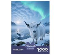Puzzle Bison d'europe 1000 Pièces pour Adultes Et Enfants, Jeu ÉduChatif, Puzzle Champ de Neige, DéCoRation, Cadeau Famille 70x50cm/1000pcs