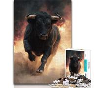 Puzzle Bison Noir 1000 pièces pour Adultes et Adolescents, pour Un Moment de détente à la Maison Chaque pièce est Unique - Jeu Familial Stimulant et Amusant (38x26cm)