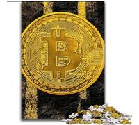 Puzzle Bitcoin doré 1000 pièces pour Adolescents, à partir de 14 Ans Idées Cadeaux pour améliorer la mémoire 50x75cm