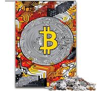 Puzzle Bitcoin doré 1000 pièces pour Adultes et Adolescents, Interaction Parent-Enfant intéressante pour réduire Le Stress 26x38cm