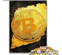 Puzzle Bitcoin doré 1000 pièces pour Adultes et Adolescents, Jeu Stimulant et interactif en Famille (50x75cm)