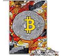 Puzzle Bitcoin doré pour Adolescents 1000 pièces, Jeux Amusants en Famille, activités à la Maison, Cadeau d'anniversaire, Cadeaux de Voyage 50x75cm