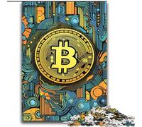 Puzzle Bitcoin doré pour Adultes 2000 pièces, Jeu éducatif et décompressant pour Anniversaire et Noël (70x100cm)