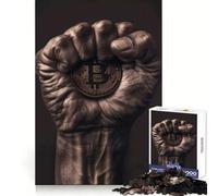 Puzzle Bitcoin en Poing fermé 1000 pièces pour Adultes, réflexion stratégique, Loisirs légers, Cadeau de Noël élégant (38x52cm)